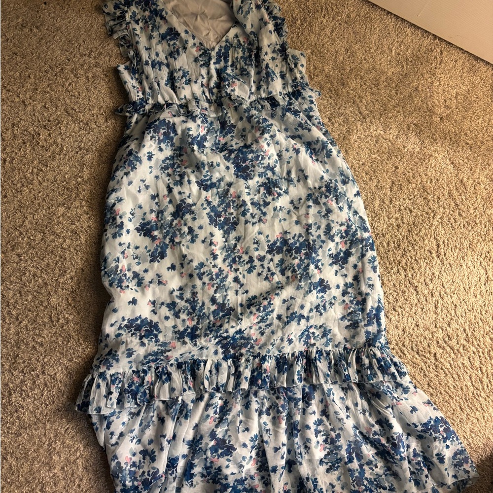 Hatch Blue and White Floral Maxi Dress